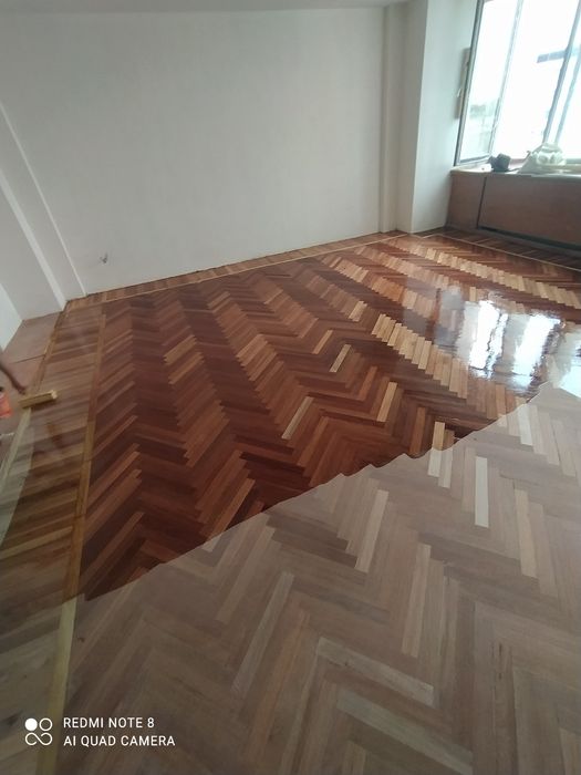 Шлифовка пол пареет лакеровка