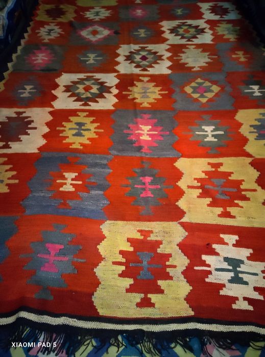 Винтажный двухсторонний гилам ручной работы 3,45х2,0! м