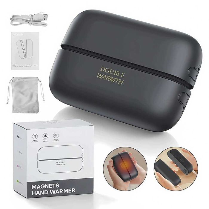 Set 2 incalzitoare electrice pentru maini magnetice reincarcabile USB