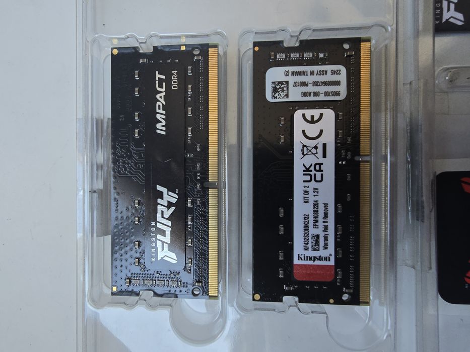 Memorie notebook  laptop .Kingston FURY Impact, 32GB (2x16GB), DDR4, 3200MHz, CL20, 1.2v, Dual