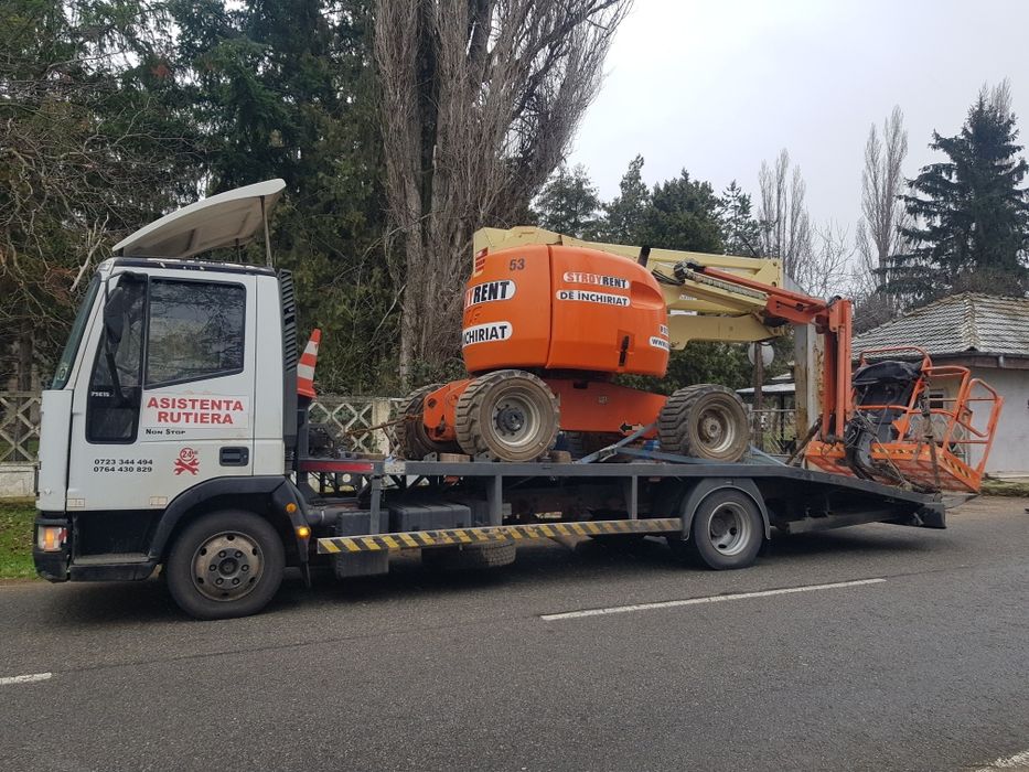 Tractari auto platforma transport utilaje RAPID non stop Craiova Dolj