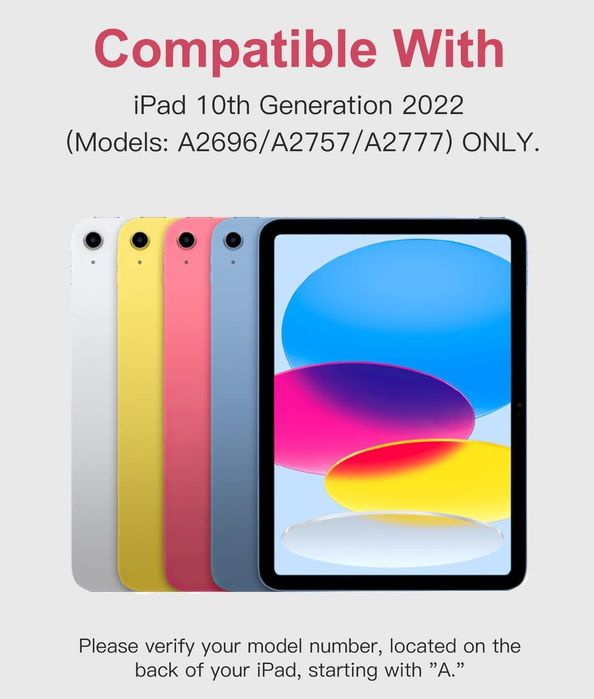 Husa cu tastatura roz,tableta iPad gen 10 - A16
