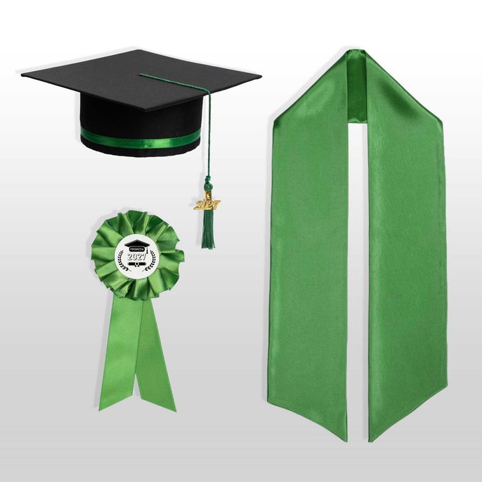 Toca, Esarfa si Cocarda, Set Nepersonalizat, Verde smarald, Absolvire
