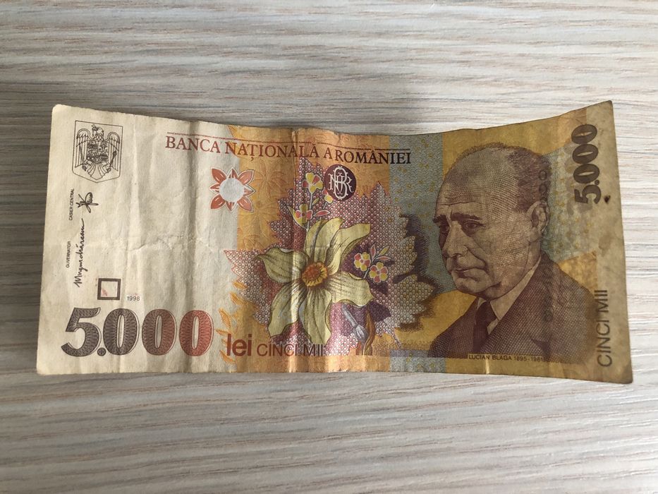 Bancnota 5000 lei Lucian Blaga si Avram Iancu