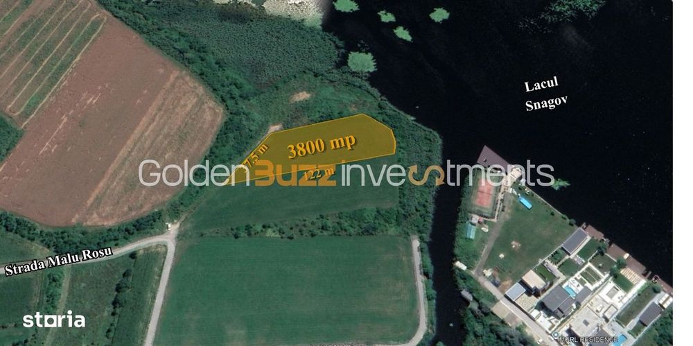 Teren exclusiv 3.800 mp pe malul Lacului Snagov | 38 m deschidere LAC