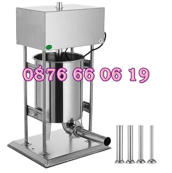 Електрическа пълначка за месо 10 литра с педал, пълначка за кайма