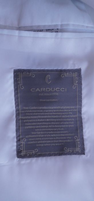 Официално сако Carducci размер 48 бяло Slim Fit – като ново