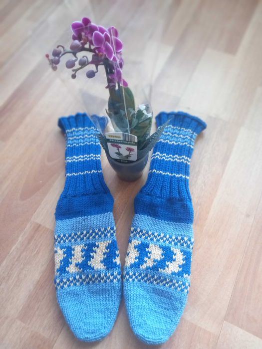 Ръчно плетени чорапи.