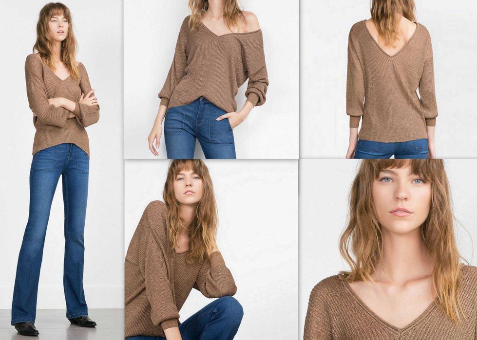 Bluza / Pulover ZARA cu decolteu în V dublu