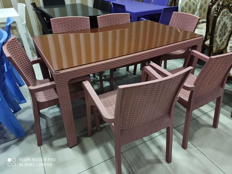 Качественная плетенная садовая мебель на 6 персон