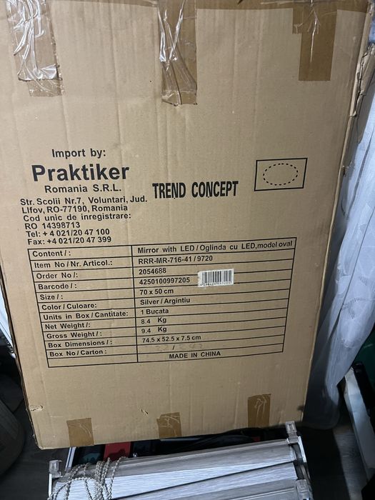 Oglindă cu LED 70 x 50 cm – Model modern, nouă
