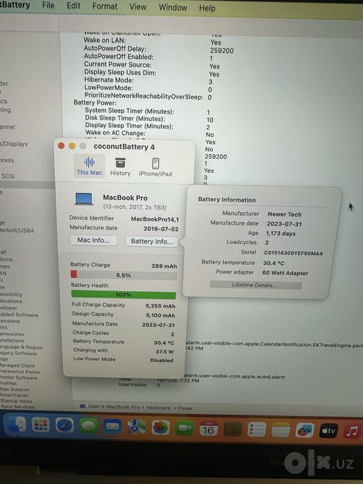 I6/256 Macbook Pro 2O17 256
