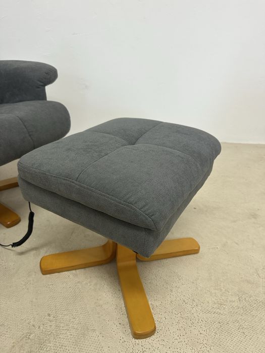 Масажно кресло HOMCOM с табуретка с място за съхранение