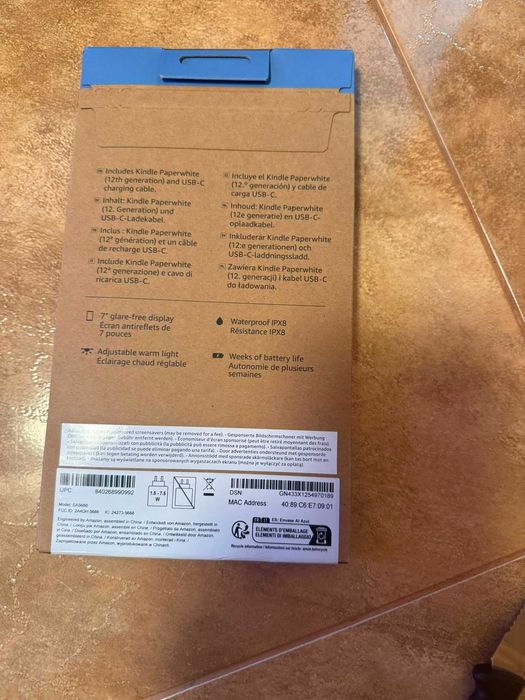 Kindle paperwhite 12 gen Emma 16gb