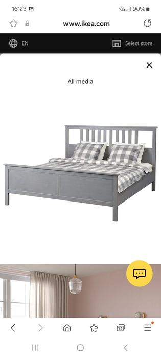 Cadru pat Ikea Hemnes , Gri, Nou, Sigilat
