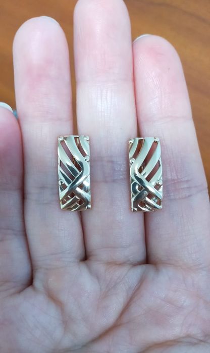 Золотые новые серьги 585 пробы