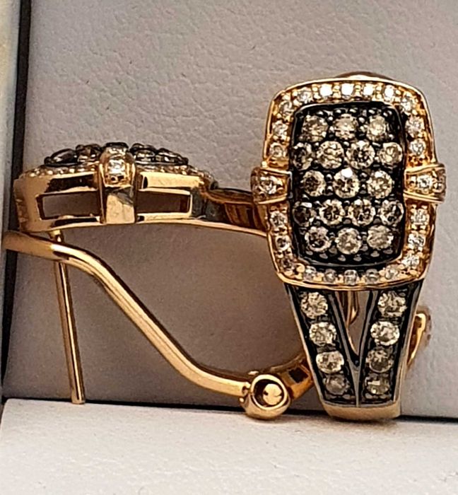 cercei aur roz 14k cu 0.97ct diamante naturale