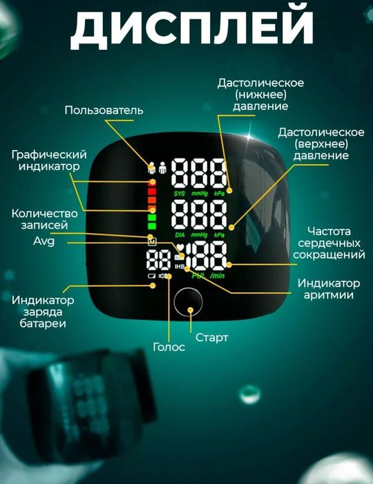 Цифровой тонометр на запястье электронный