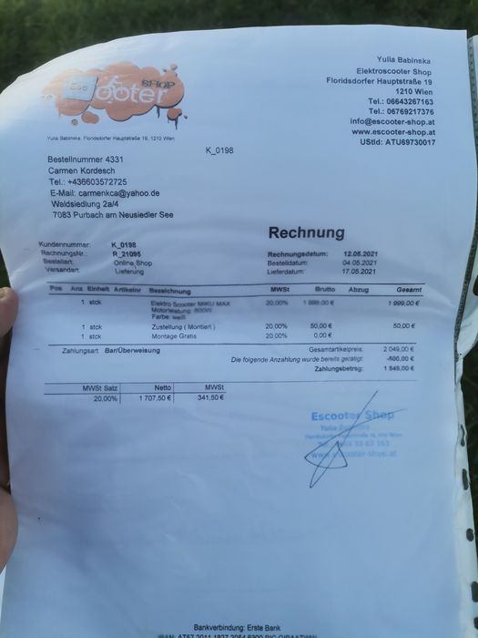 Scuter electric Ztech  MIKU Max 600