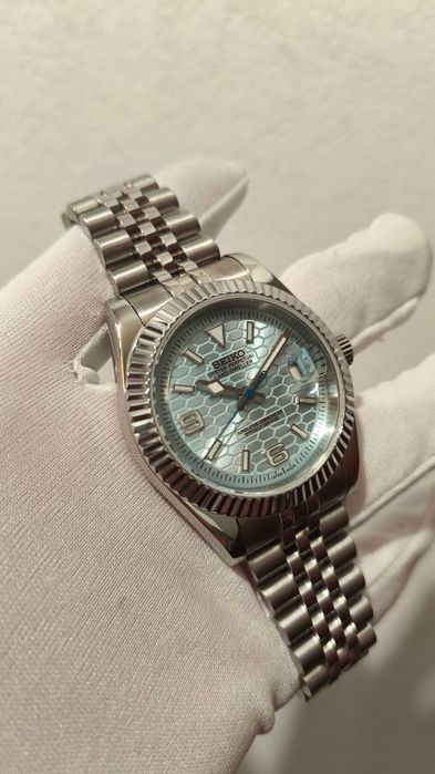 Ceas automatic Seiko modificat, in stil Datejust