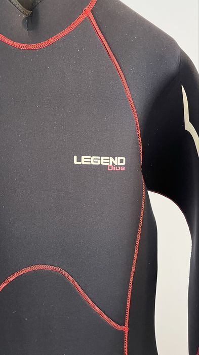 Costum de neopren lung pentru bărbați LEGEND PL-6511-1 5mm negru-roșu XL