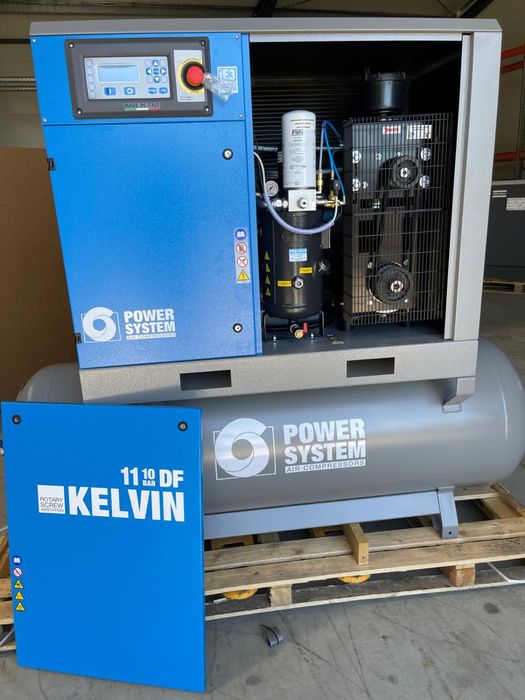 Compresor NOU Cu surub - Power System Kelvin 11 Kw-10 Bar - 500 L, DF