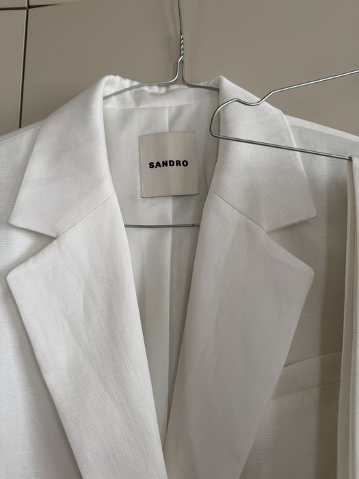 Страхотен бял ленен костюм Sandro Paris