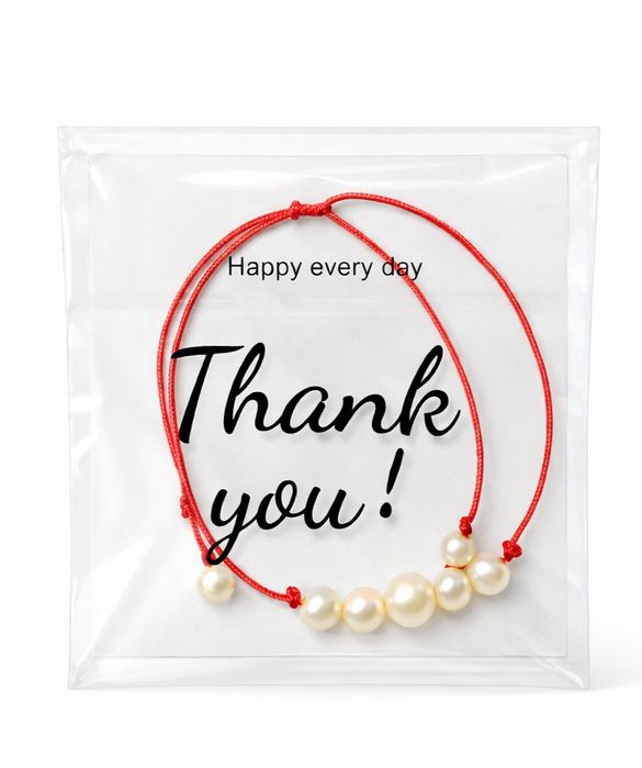 Brățară cu Perle Decorative și Șnur Roșu