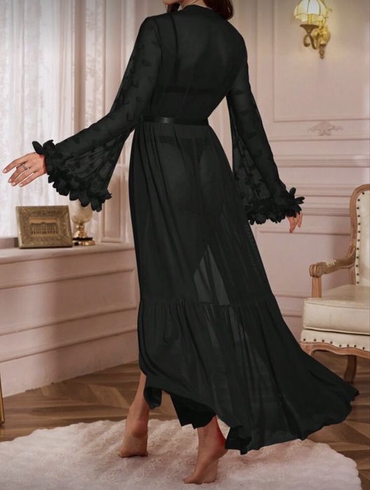 Halat elegant dama negru