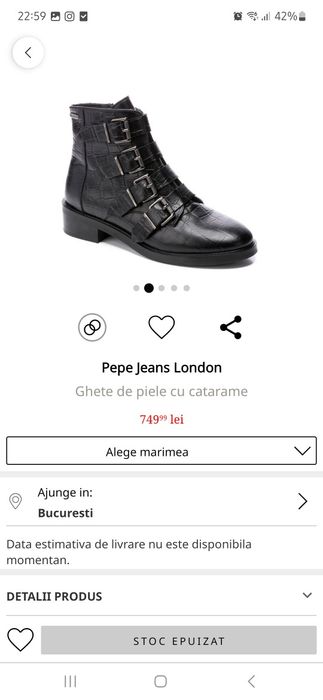 Ghete dama piele Pepe Jeans, NOI, marime 37, 700 in magazin