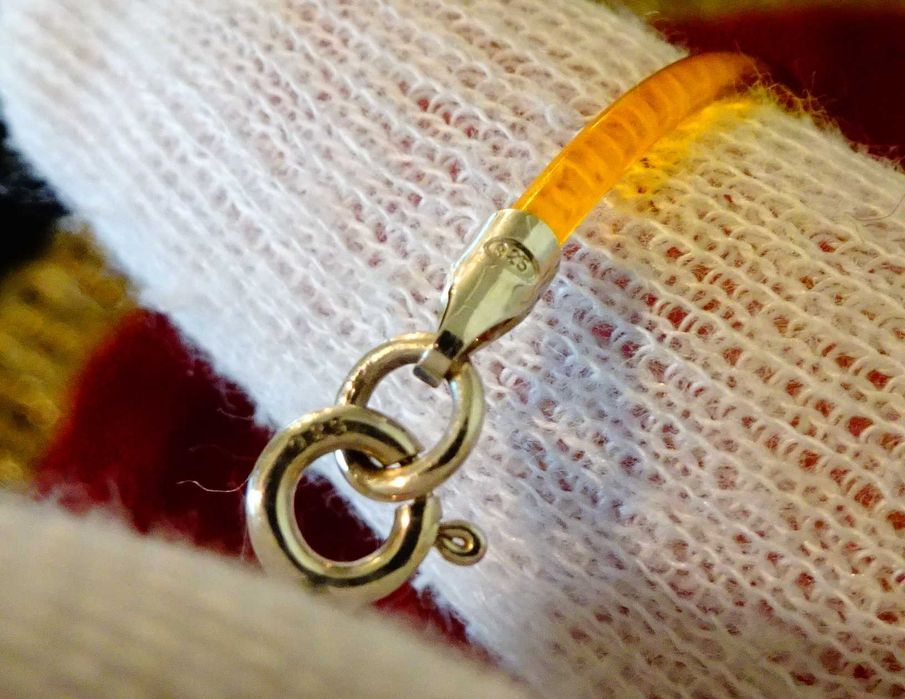 Колие с бронзова висулка Тигър и сребро 925.