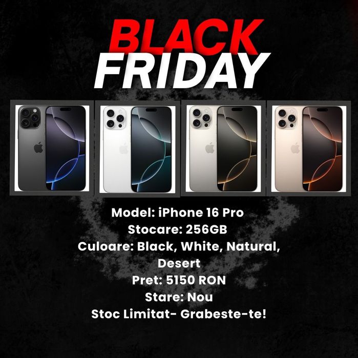 Black Friday!!! iPhone 16 Pro 256gb Natural /FACT+GARANTIE
