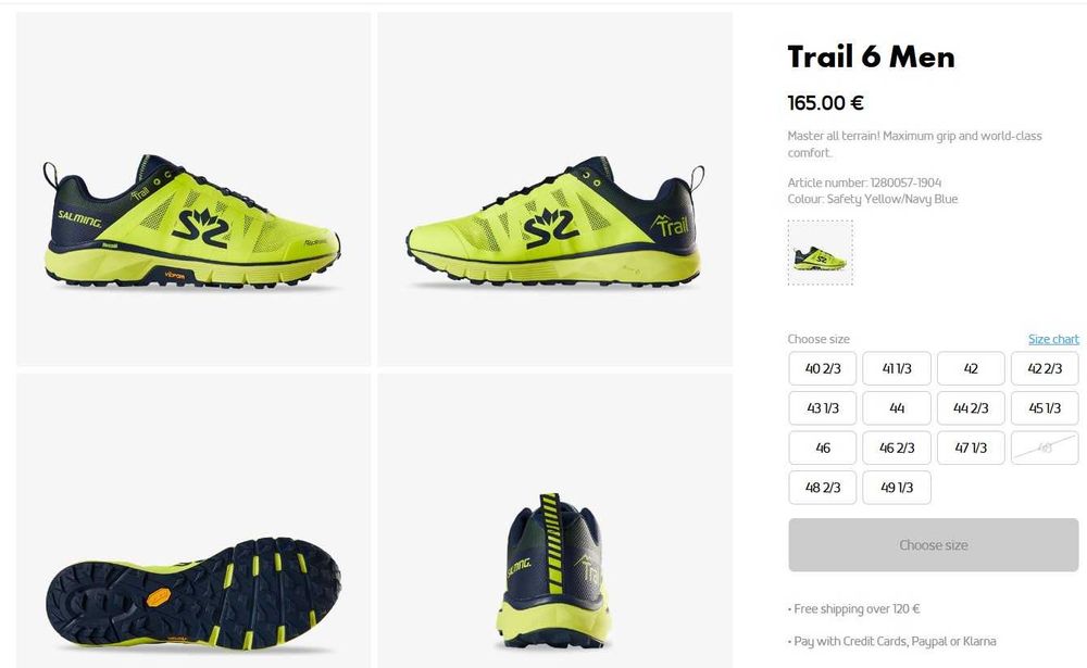 Incaltaminte adidasi alergare montana Salming Trail 6, Vibram, Neopren