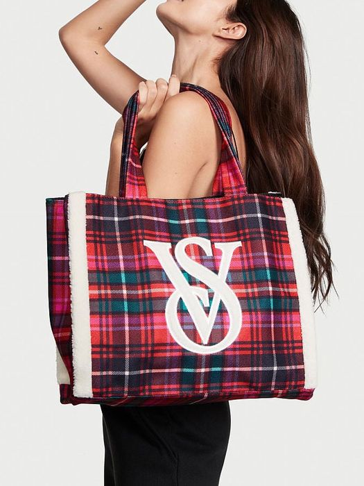 Чанта  Victoria’s Secret Plaid Tote