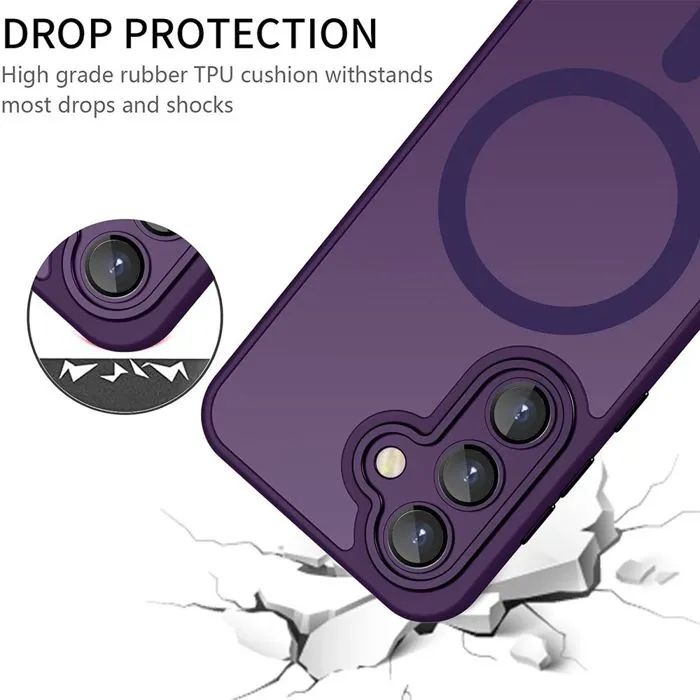 Матов magsafe кейс за samsung galaxy s26 - лилав - със защита на камер