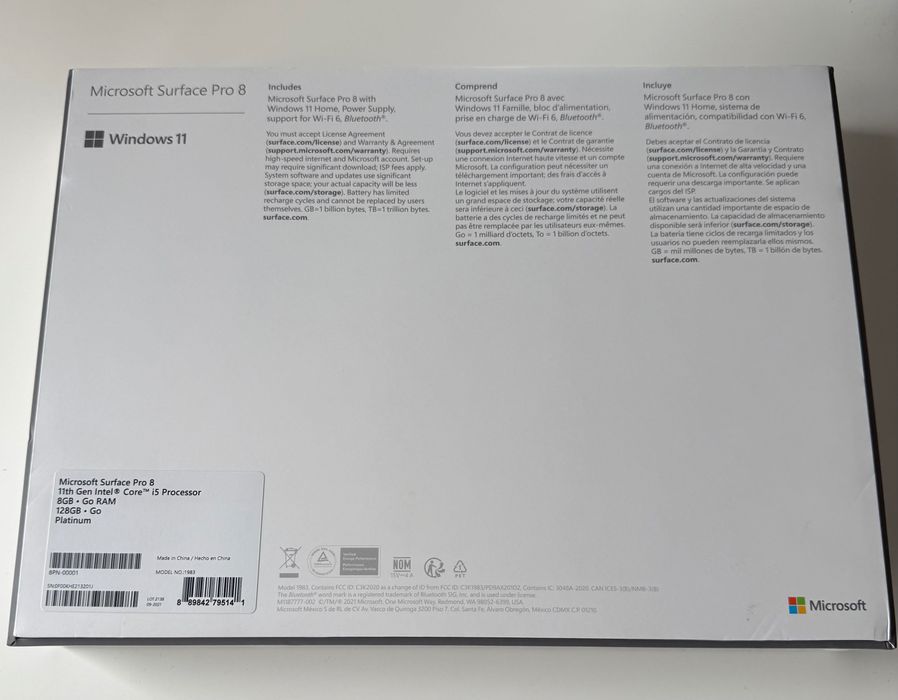 Microsoft surface Pro 8 i5 11 generation, 8gb RAM, 128 GB SSD