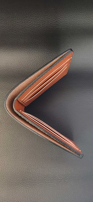 Ръчно изработен кожен портфейл за мъже, с тиснение и рисунка "Тигър"