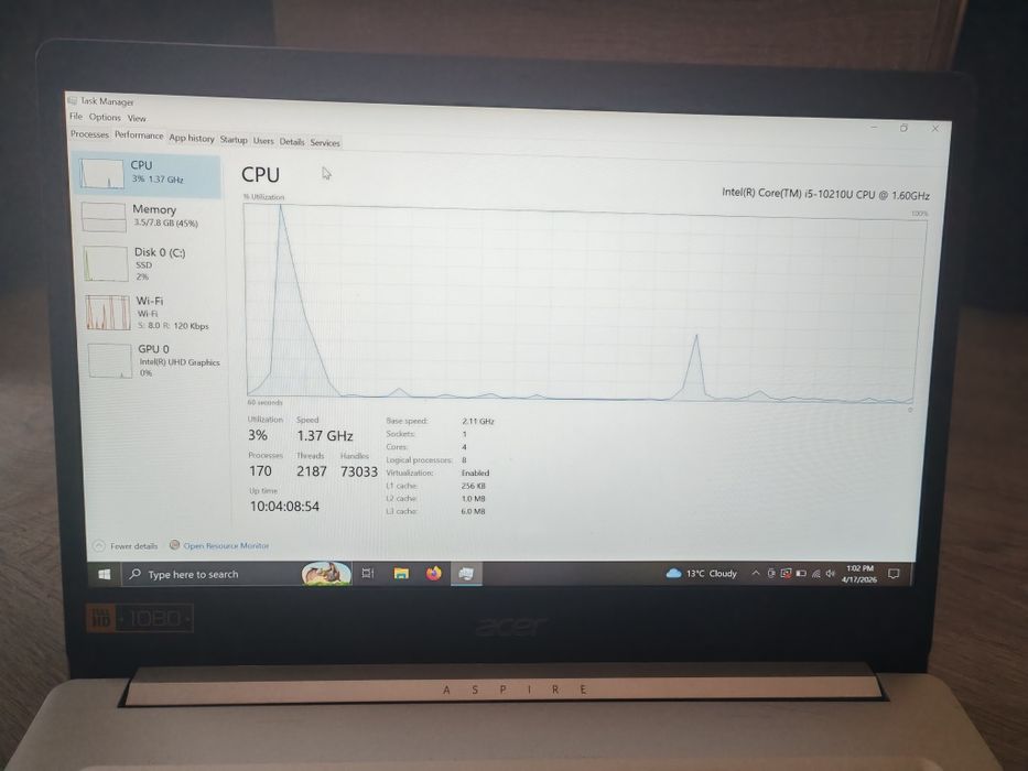 Laptop Acer i5 10210U