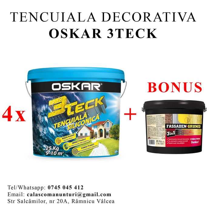 Tencuiala decorativa, structurata Oskar 3TECK scoarta de copac Ramnicu Valcea • OLX.ro