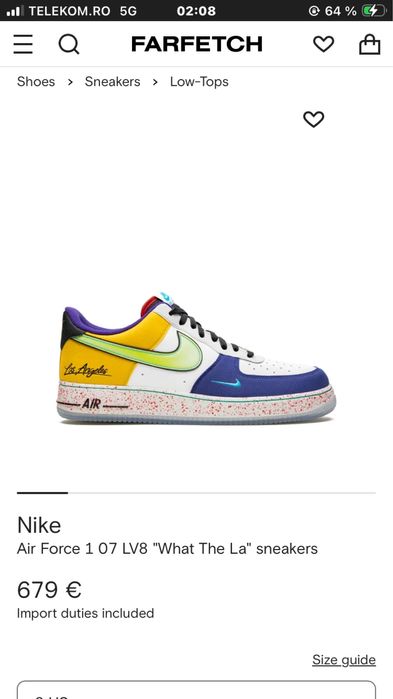 Vand adidasi NIKE air force 1 07 LV8”what the LA