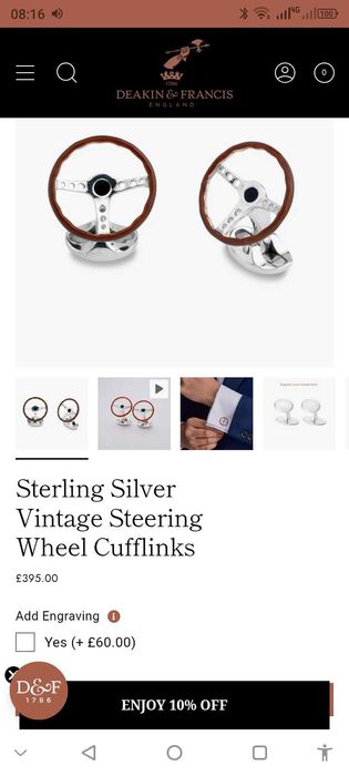 Сребърни ръкавели/копчета за ръкави/ cufflinks Deakin and Francis 925