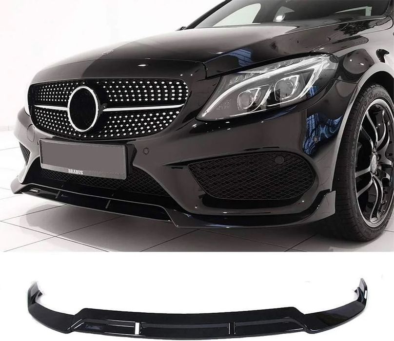 Lip prelungire bara fata compatibil cu MERCEDES Benz C-Class W205 2015-2018 negru lucios
