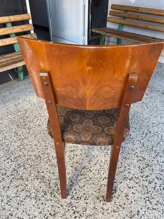 5 Ретро Стола Антика Дървен Тапициран