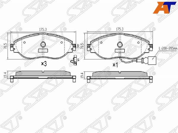 Колодки тормозные перед  Skoda Superb