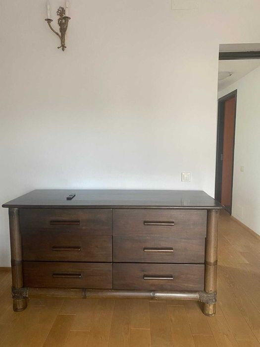 set dormitor bambus pat mare comoda si noptiere sibiu