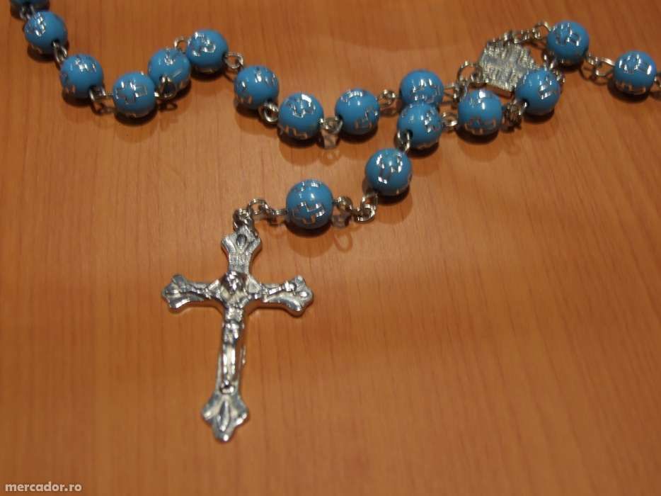 Rozariu margele si lant metal