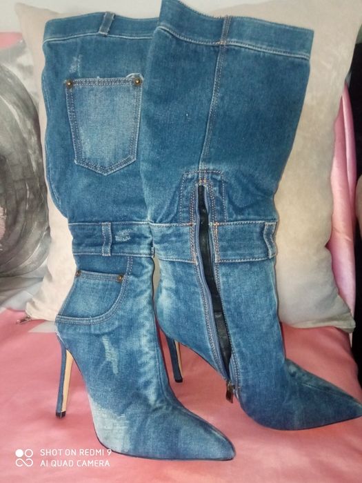 Cizme din blug cu toc