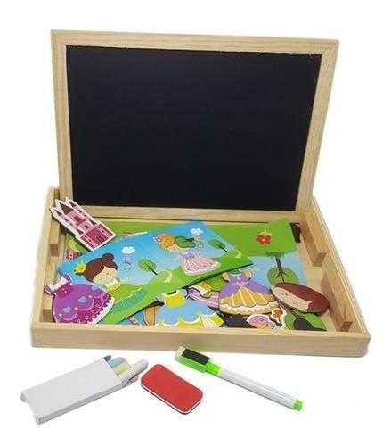 Дървена кутия - двулицева магнитна дъска с формички - ферма