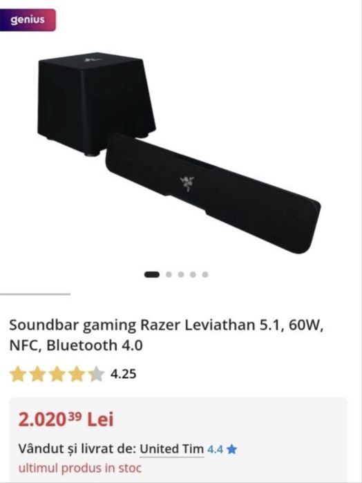 razer leviathan 5.1 soudbar + tub bass