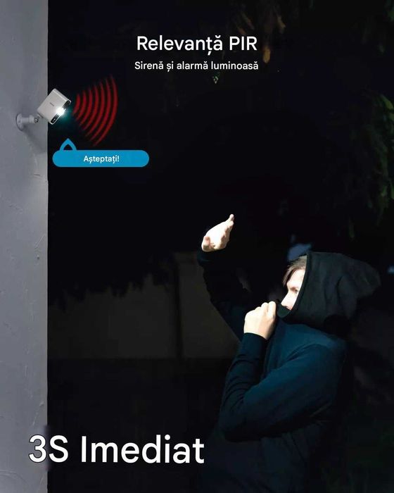 Camere de securitate ieGeek, cameră wireless Wifi de exterior de 5MP cu lumină de mișcare